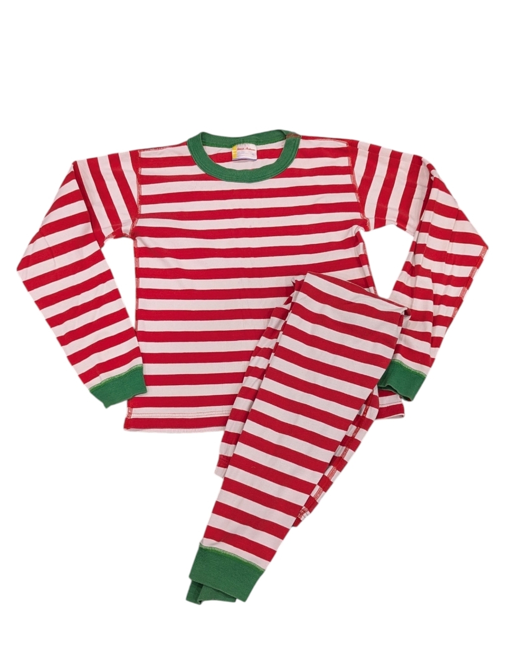 Hanna Andersson Kids Red White Striped Cotton Holiday Boys Girls Pajamas 140 10